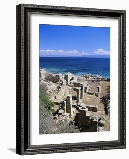 Roman Ruins, Tharros, Near Oristano, Sardinia, Italy, Europe-John Miller-Framed Photographic Print