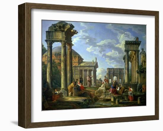 Roman Ruins with a Prophet, 1751-Giovanni Paolo Pannini-Framed Giclee Print