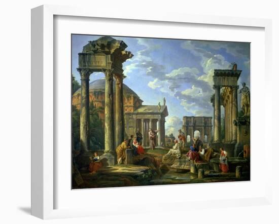 Roman Ruins with a Prophet, 1751-Giovanni Paolo Pannini-Framed Giclee Print