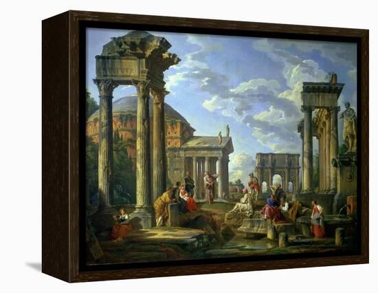 Roman Ruins with a Prophet, 1751-Giovanni Paolo Pannini-Framed Premier Image Canvas