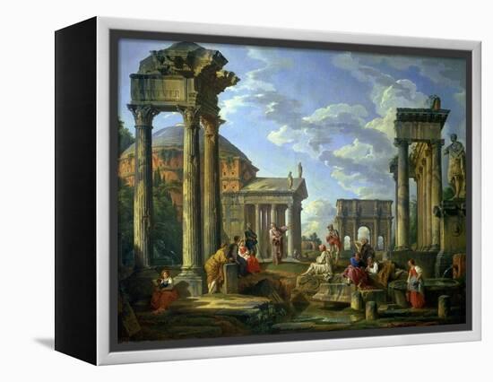 Roman Ruins with a Prophet, 1751-Giovanni Paolo Pannini-Framed Premier Image Canvas