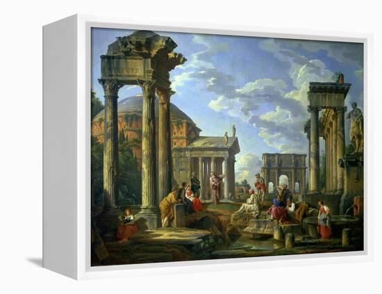 Roman Ruins with a Prophet, 1751-Giovanni Paolo Pannini-Framed Premier Image Canvas