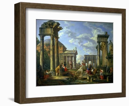 Roman Ruins with a Prophet, 1751-Giovanni Paolo Pannini-Framed Giclee Print