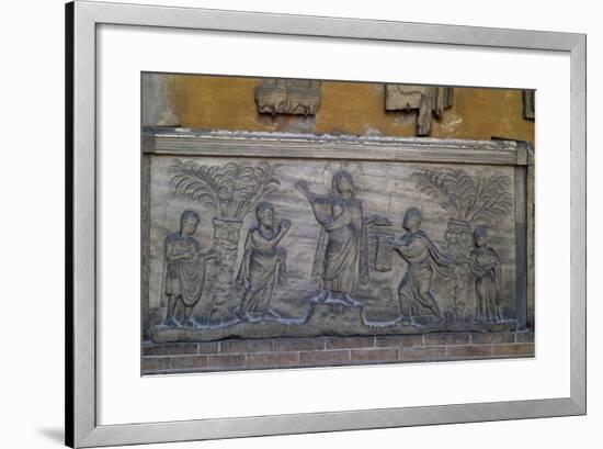 Roman Sarcophagus known as Traditio Legis from Ravenna, Italy, Early Christian Period, 5th Century-null-Framed Giclee Print