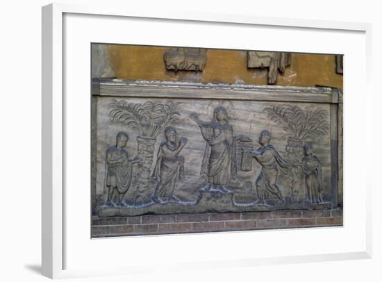 Roman Sarcophagus known as Traditio Legis from Ravenna, Italy, Early Christian Period, 5th Century-null-Framed Giclee Print