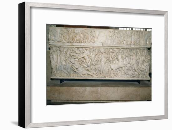 Roman sarcophagus with the legend of Selene and Endymion, 230-235 AD. Artist: Unknown-Unknown-Framed Giclee Print