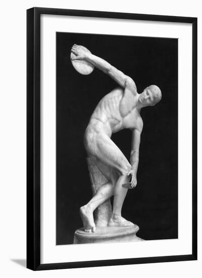 Roman Sculpture of the Discus Thrower-null-Framed Photographic Print