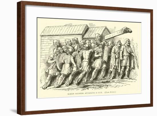 Roman Soldiers Attacking a City-null-Framed Giclee Print