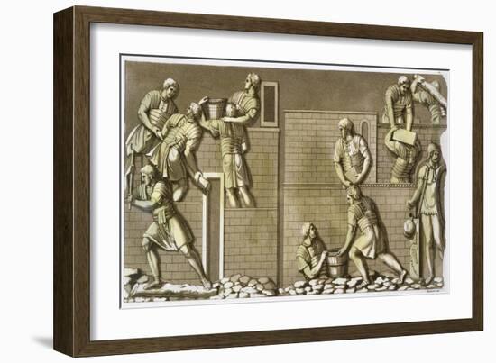 Roman soldiers building a fort, (c1820-1839)-Vittorio Raineri-Framed Giclee Print