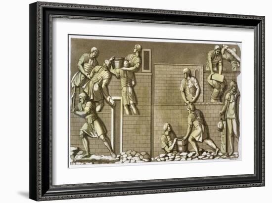 Roman soldiers building a fort, (c1820-1839)-Vittorio Raineri-Framed Giclee Print