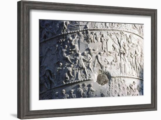 Roman soldiers building a fort in the Dacian campaign, Trajan's Column, Rome, c2nd century-Unknown-Framed Giclee Print