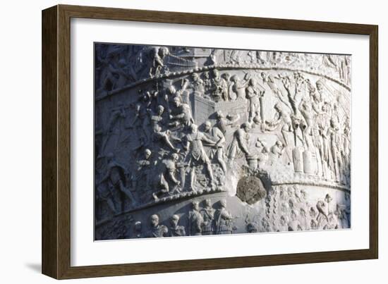 Roman soldiers building a fort in the Dacian campaign, Trajan's Column, Rome, c2nd century-Unknown-Framed Giclee Print