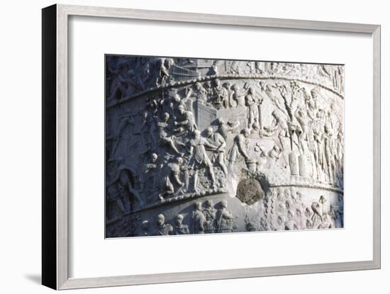 Roman soldiers building a fort in the Dacian campaign, Trajan's Column, Rome, c2nd century-Unknown-Framed Giclee Print