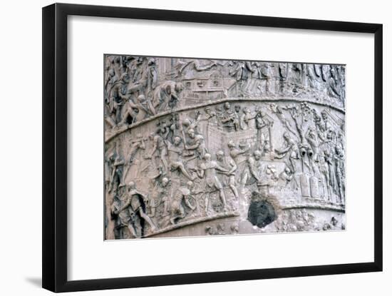 Roman Soldiers building fort in the Dacian Wars, Trajan's Column, Rome, c2nd century-Unknown-Framed Giclee Print