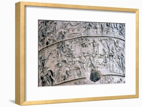 Roman Soldiers building fort in the Dacian Wars, Trajan's Column, Rome, c2nd century-Unknown-Framed Giclee Print