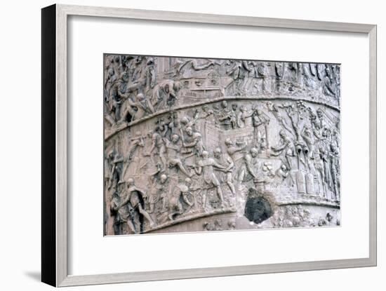 Roman Soldiers building fort in the Dacian Wars, Trajan's Column, Rome, c2nd century-Unknown-Framed Giclee Print