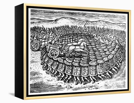 Roman Soldiers Making a Tortoise with their Shields, 1605-null-Framed Premier Image Canvas