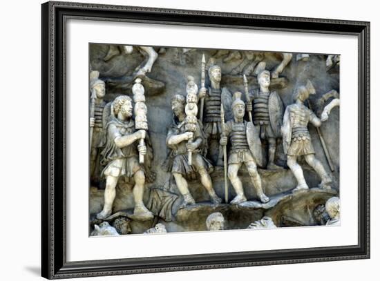 Roman Soldiers Taking Part in Decursio, the Ritual Circling of Funeral Pyre, C180-196-null-Framed Photographic Print