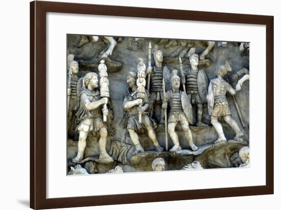 Roman Soldiers Taking Part in Decursio, the Ritual Circling of Funeral Pyre, C180-196-null-Framed Photographic Print