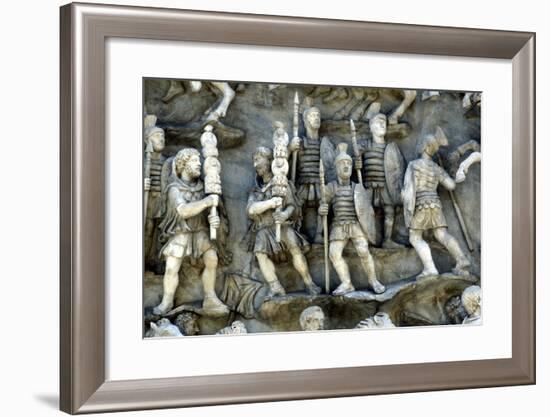 Roman Soldiers Taking Part in Decursio, the Ritual Circling of Funeral Pyre, C180-196-null-Framed Photographic Print