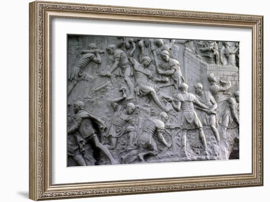 Roman soldiers working on construction, Trajan's Column, Rome, c2nd century-Unknown-Framed Giclee Print