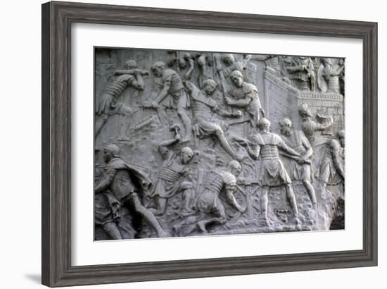 Roman soldiers working on construction, Trajan's Column, Rome, c2nd century-Unknown-Framed Giclee Print