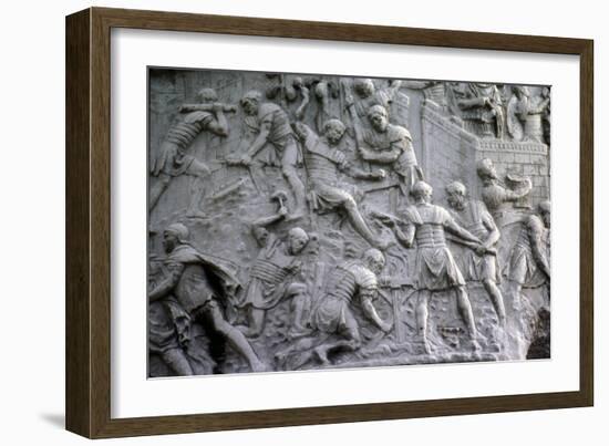 Roman soldiers working on construction, Trajan's Column, Rome, c2nd century-Unknown-Framed Giclee Print