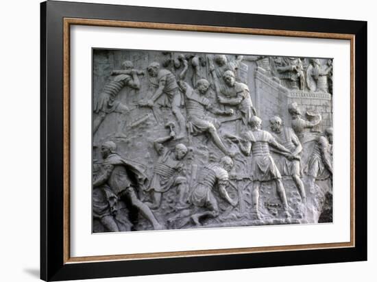 Roman soldiers working on construction, Trajan's Column, Rome, c2nd century-Unknown-Framed Giclee Print