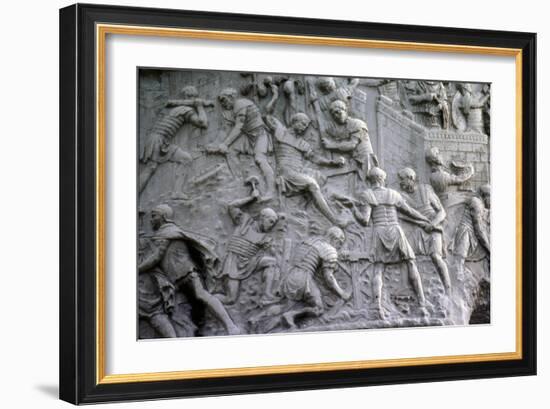 Roman soldiers working on construction, Trajan's Column, Rome, c2nd century-Unknown-Framed Giclee Print