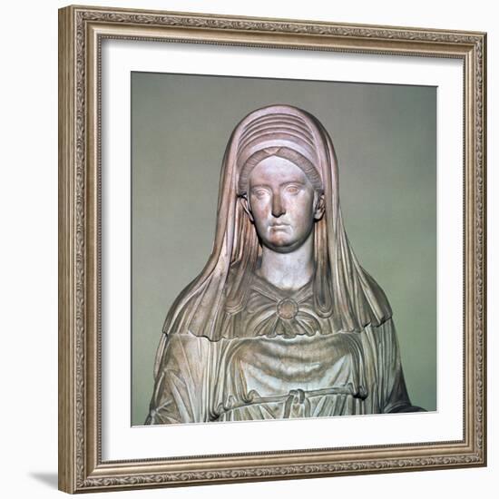 Roman statue of the High Priestess of Vesta. Artist: Unknown-Unknown-Framed Giclee Print