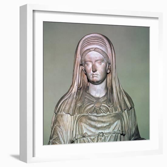 Roman statue of the High Priestess of Vesta. Artist: Unknown-Unknown-Framed Giclee Print