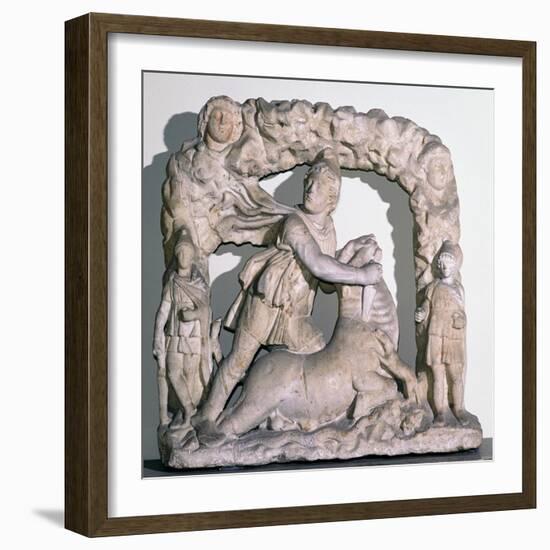 Roman statuette of Mithras slaying the bull, 3rd century. Artist: Unknown-Unknown-Framed Giclee Print