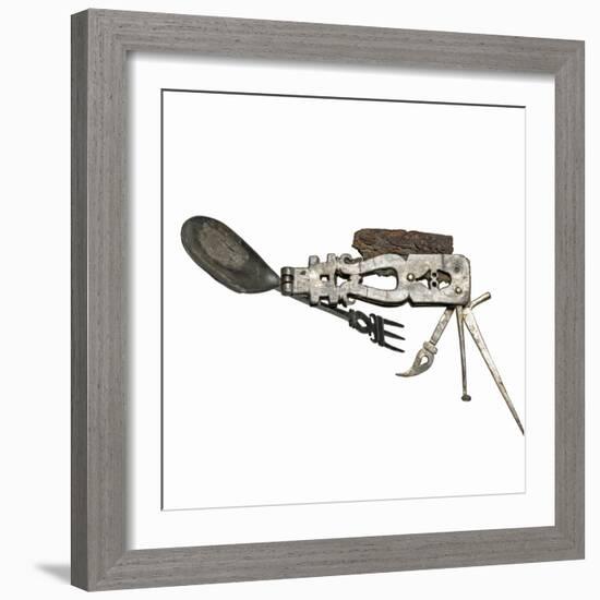 Roman Swiss Army Knife , Middle Roman 201 CE - 300 CE (Silver & Iron)-Roman-Framed Giclee Print