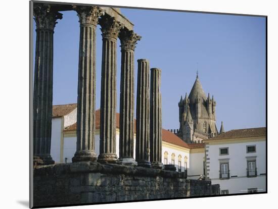 Roman Temple and Cathedral, Evora, Alentejo, Portugal, Europe-Firecrest Pictures-Mounted Photographic Print