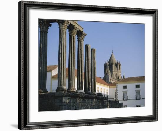 Roman Temple and Cathedral, Evora, Alentejo, Portugal, Europe-Firecrest Pictures-Framed Photographic Print