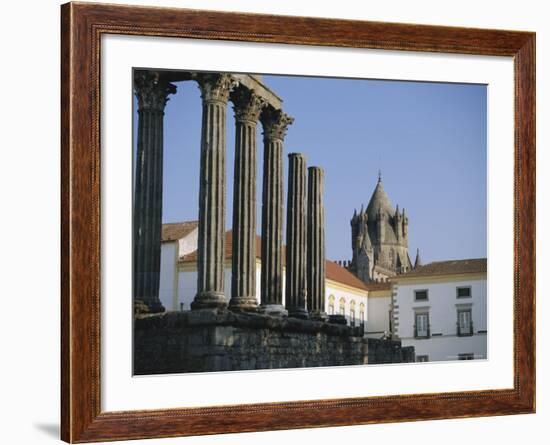 Roman Temple and Cathedral, Evora, Alentejo, Portugal, Europe-Firecrest Pictures-Framed Photographic Print