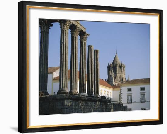 Roman Temple and Cathedral, Evora, Alentejo, Portugal, Europe-Firecrest Pictures-Framed Photographic Print