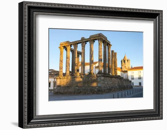 Roman Temple of Diana in Front of the Santa Maria Cathedral, UNESCO World Heritage Site, Evora-G&M Therin-Weise-Framed Photographic Print
