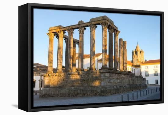 Roman Temple of Diana in Front of the Santa Maria Cathedral, UNESCO World Heritage Site, Evora-G&M Therin-Weise-Framed Premier Image Canvas