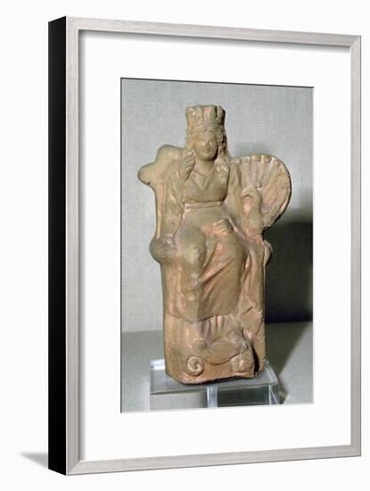 Roman terracotta figure of the goddess Juno, with a Peacock, 1st century. Artist: Unknown-Unknown-Framed Giclee Print