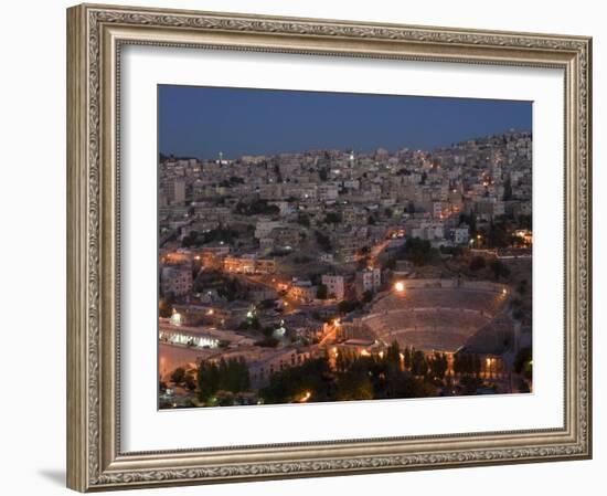 Roman Theatre at Night, Amman, Jordan, Middle East-Christian Kober-Framed Photographic Print