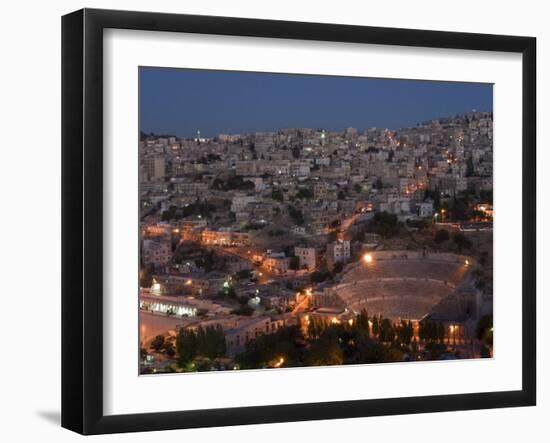 Roman Theatre at Night, Amman, Jordan, Middle East-Christian Kober-Framed Photographic Print