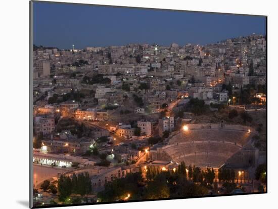 Roman Theatre at Night, Amman, Jordan, Middle East-Christian Kober-Mounted Photographic Print