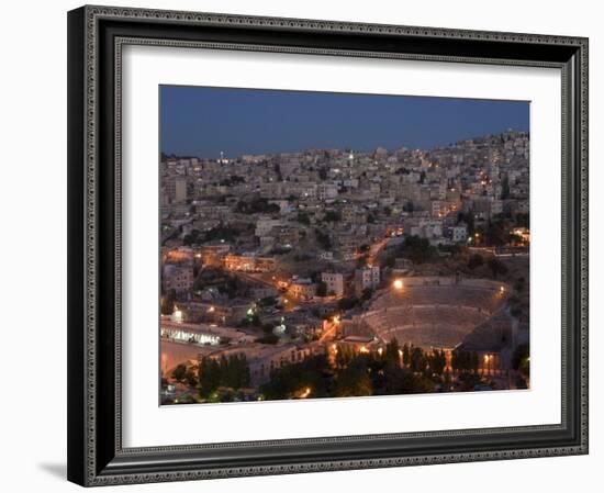 Roman Theatre at Night, Amman, Jordan, Middle East-Christian Kober-Framed Photographic Print