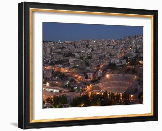 Roman Theatre at Night, Amman, Jordan, Middle East-Christian Kober-Framed Photographic Print