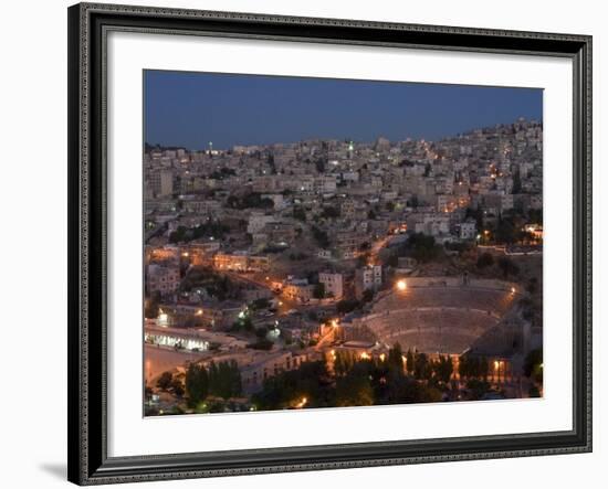 Roman Theatre at Night, Amman, Jordan, Middle East-Christian Kober-Framed Photographic Print