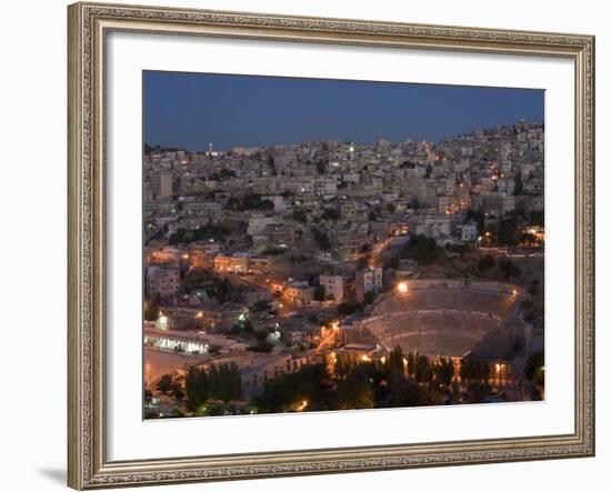 Roman Theatre at Night, Amman, Jordan, Middle East-Christian Kober-Framed Photographic Print