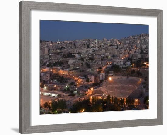 Roman Theatre at Night, Amman, Jordan, Middle East-Christian Kober-Framed Photographic Print