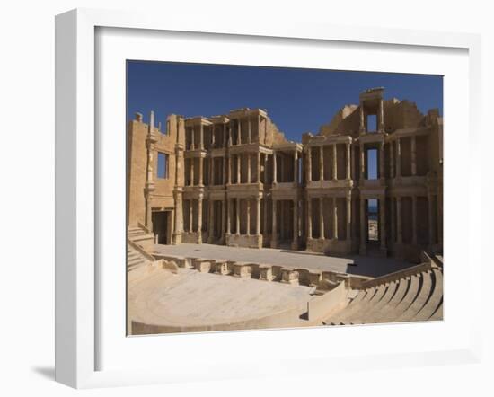 Roman Theatre, Sabratha Roman Site, UNESCO World Heritage Site, Tripolitania, Libya-Pitamitz Sergio-Framed Photographic Print