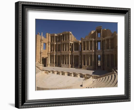 Roman Theatre, Sabratha Roman Site, UNESCO World Heritage Site, Tripolitania, Libya-Pitamitz Sergio-Framed Photographic Print